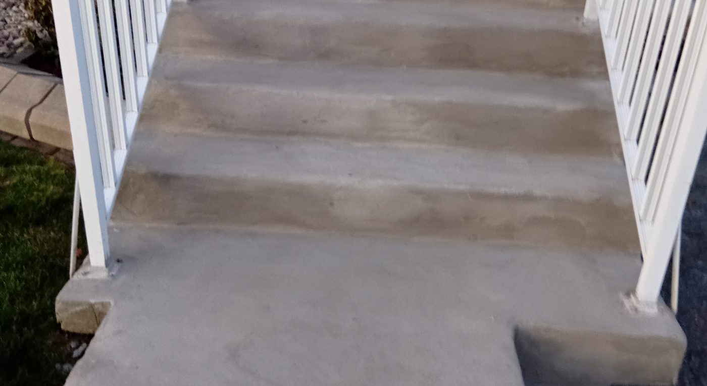 Rebuilt concrete steps