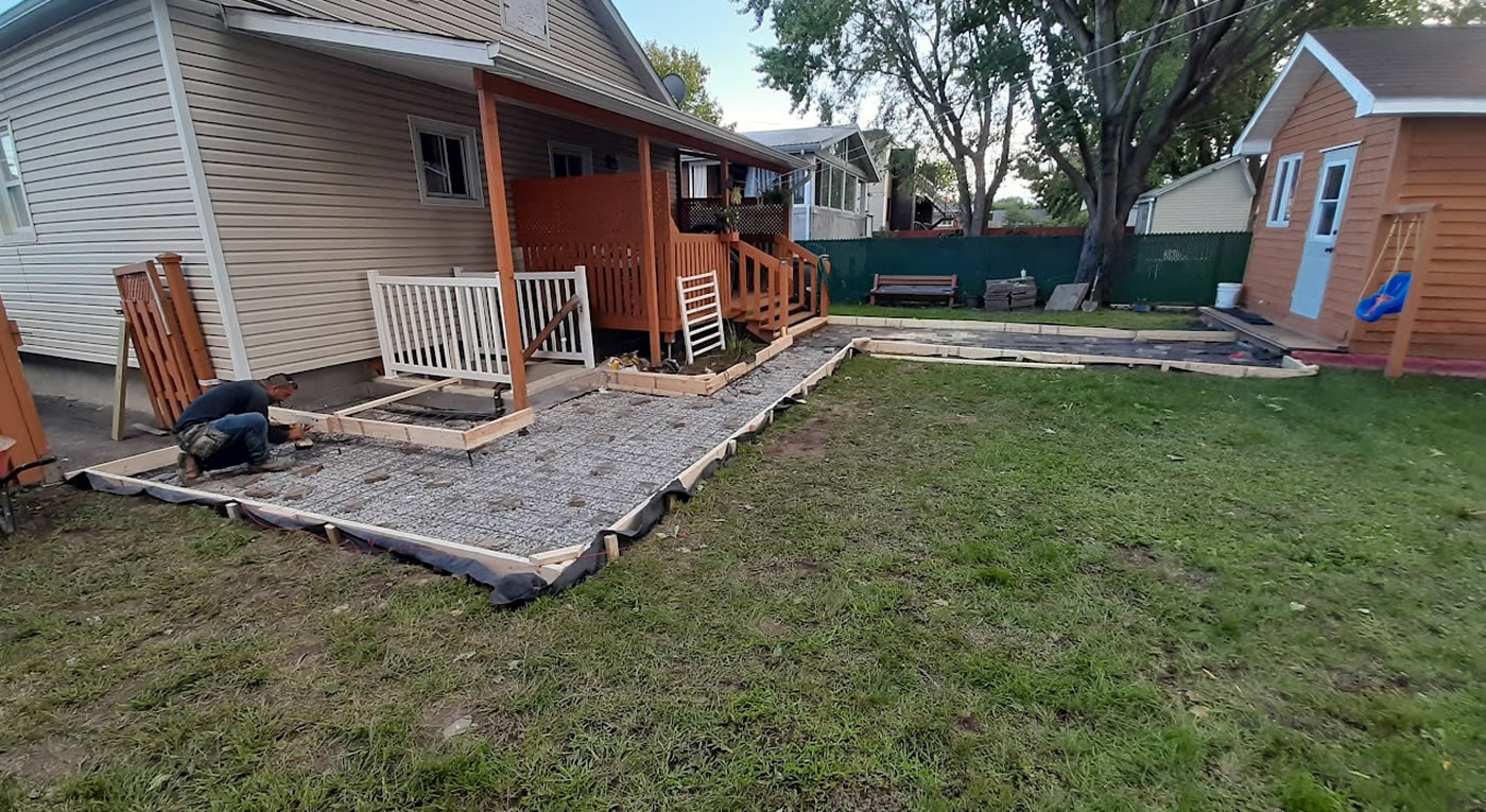 Preparing a concrete patio